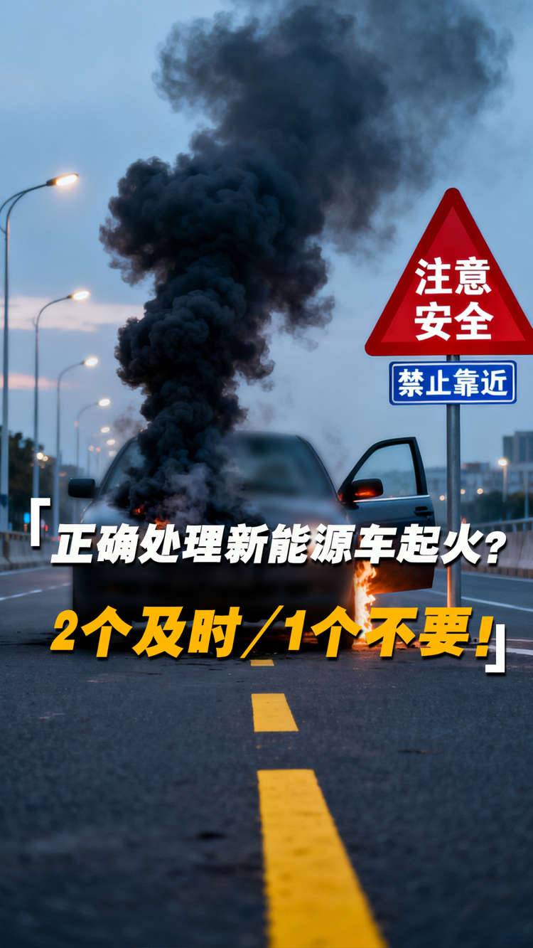 如何正确处理新能源车起火？做到2个及时，1个不要！