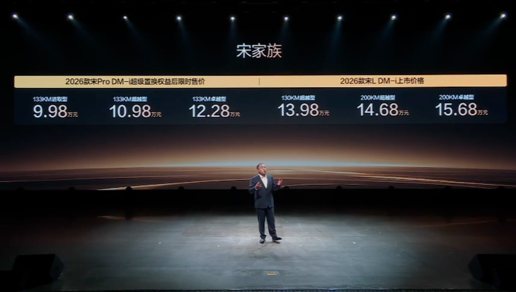 更低油耗、更长续航，2026款宋L DM-i/宋Pro DM-i上市