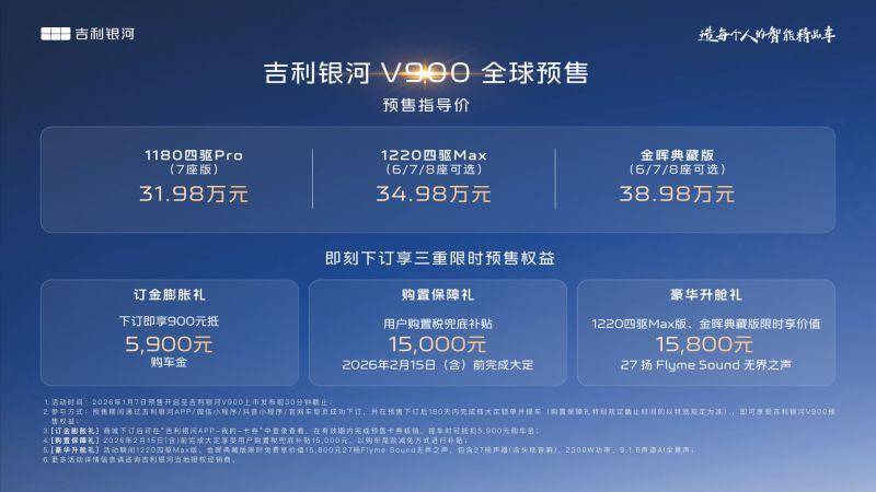 高端MPV市场迎新，吉利银河V900补位