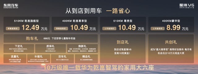 星海V6搭载华为乾坤预售价10.49万起，友商还怎么玩？