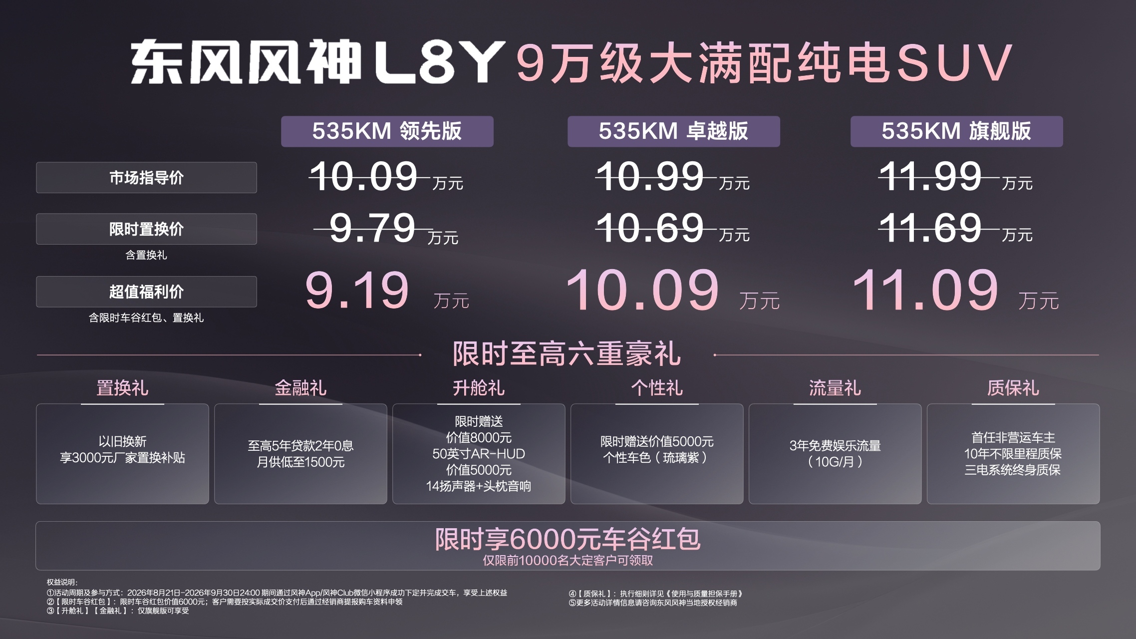 9.19万元起售!东风风神L8Y满配登场,双飞燕车标首发光