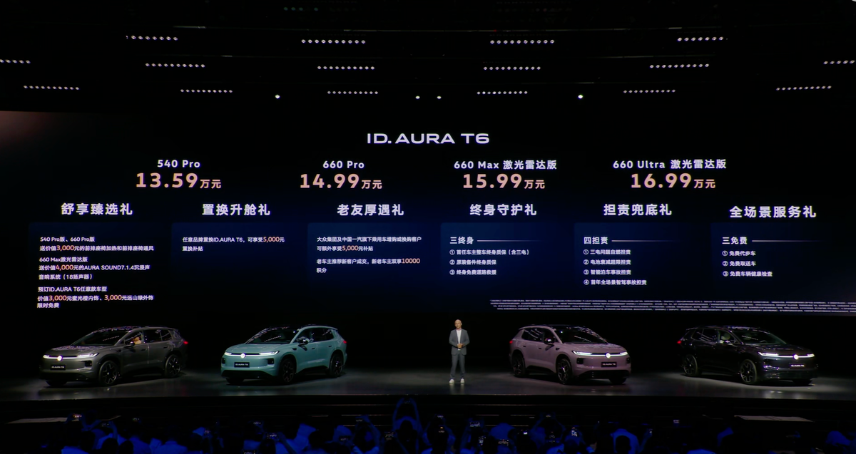 13.59万！一汽-大众ID. AURA T6开启预售