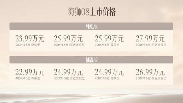 比亚迪海狮08正式上市 22.99万元起，重新定义科技旗舰SUV