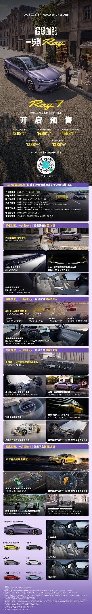 预售价12.88万-15.88万 埃安Ray7开启预售
