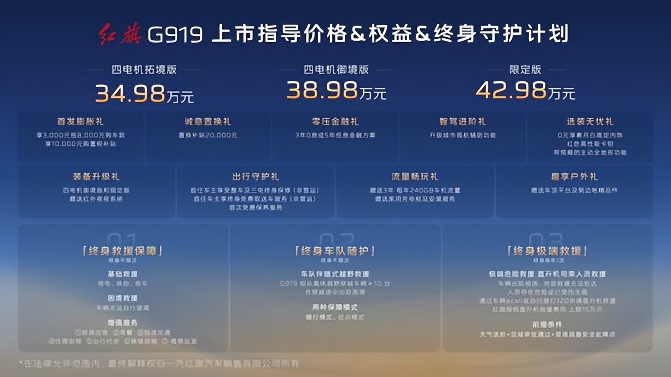 阅山河怀天下！红旗G919售34.98万元起，正式上市！