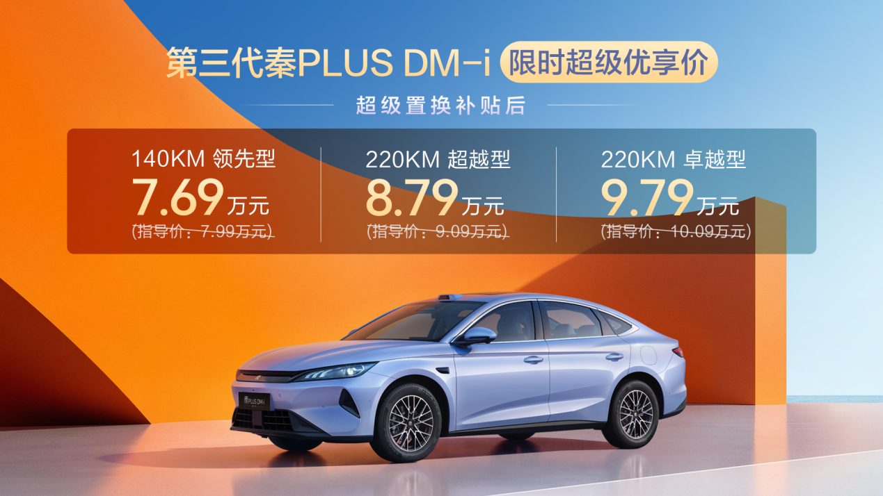 空间超大杯,油耗创新低!第三代秦PLUS DM-i限时7.69万起